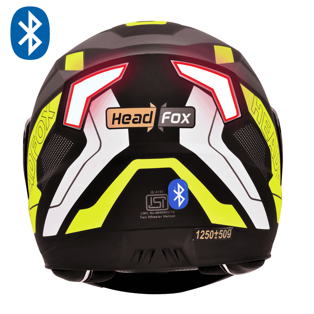 Headfox N2 Air Road Yellow Smart Bluetooth Flip-up Double Visor
