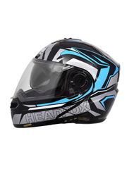 N2 FLASH Air METRO Glossy Blue Smart Bluetooth Flip-Up Double Visor Helmet