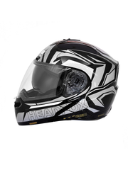 N2 FLASH Air METRO Glossy Grey Smart Bluetooth Flip-Up Double Visor Helmet