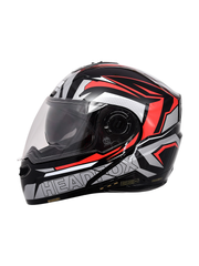 N2 FLASH Air METRO Glossy Red Smart Bluetooth Flip-Up Double Visor Helmet