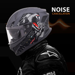 N2 Flash Wolf AI Smart Bluetooth Helmet for Men & Women with Music, ENC, GPS & Calls (Matte Grey)