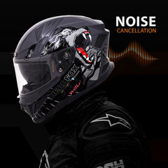 N2 Flash Wolf AI Smart Bluetooth Helmet for Men with Subwoofer, ENC, GPS & Calls