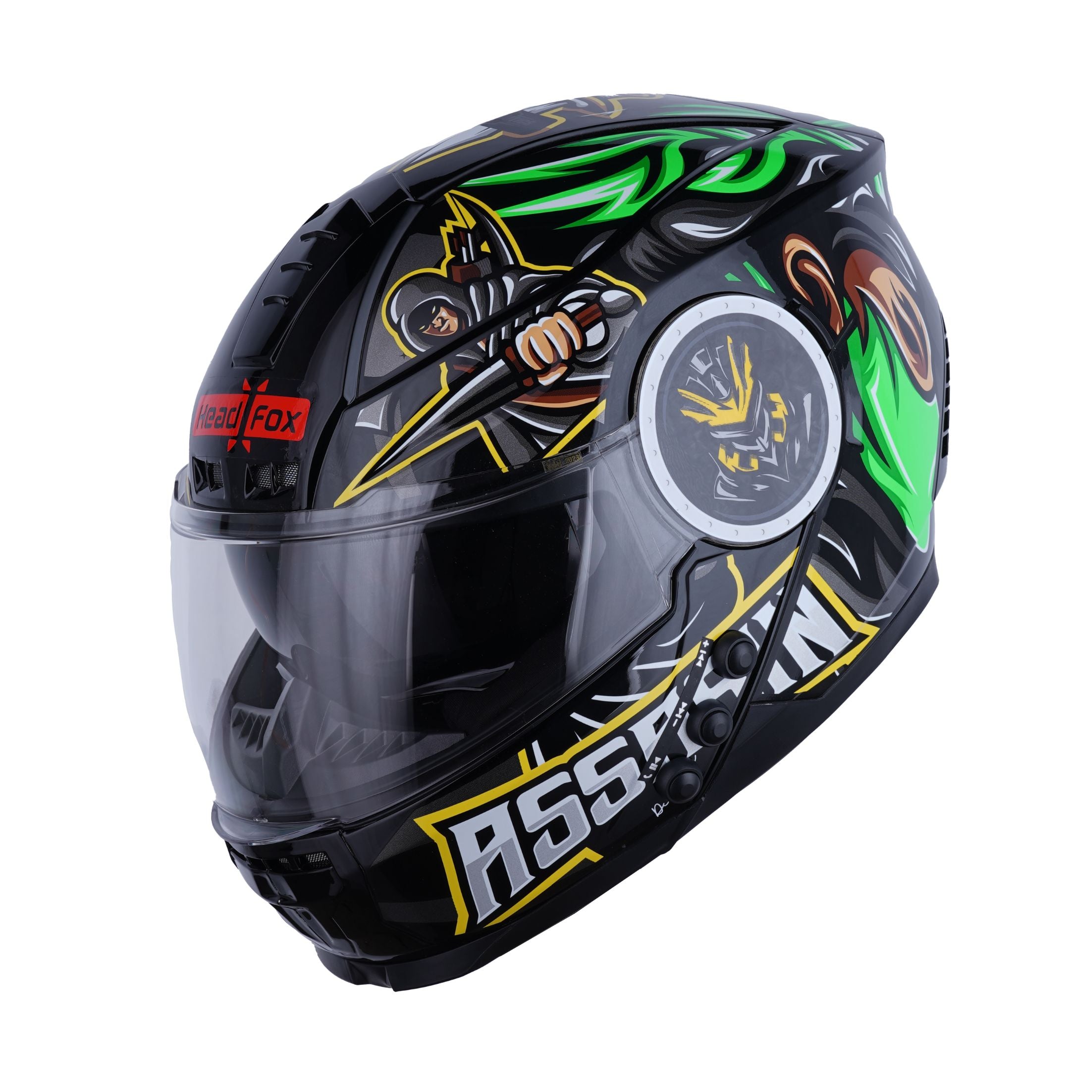 H4 Air Assasin Glossy Green Smart Bluetooth Full-face Double Visor Helmet