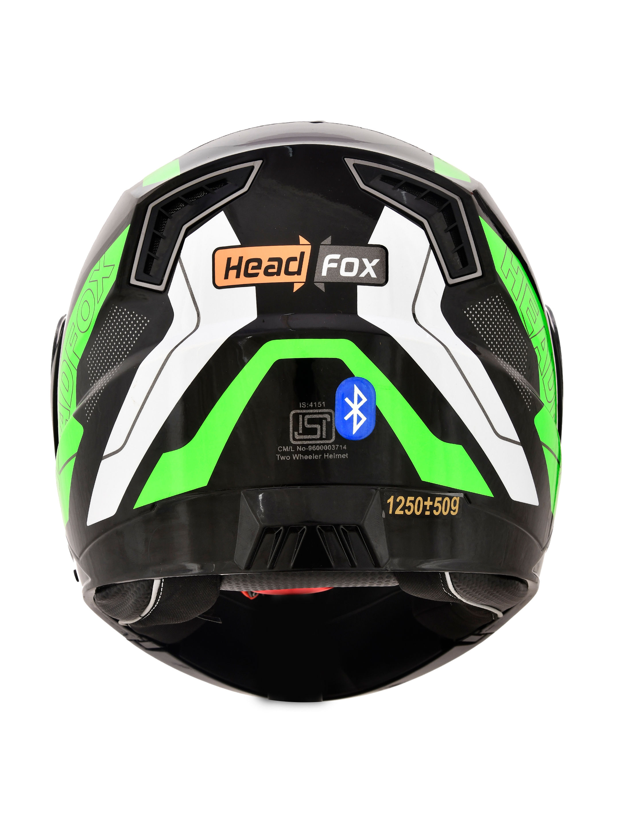 Headfox N2 Air Gloss Road Green Smart Bluetooth Flip-up Double