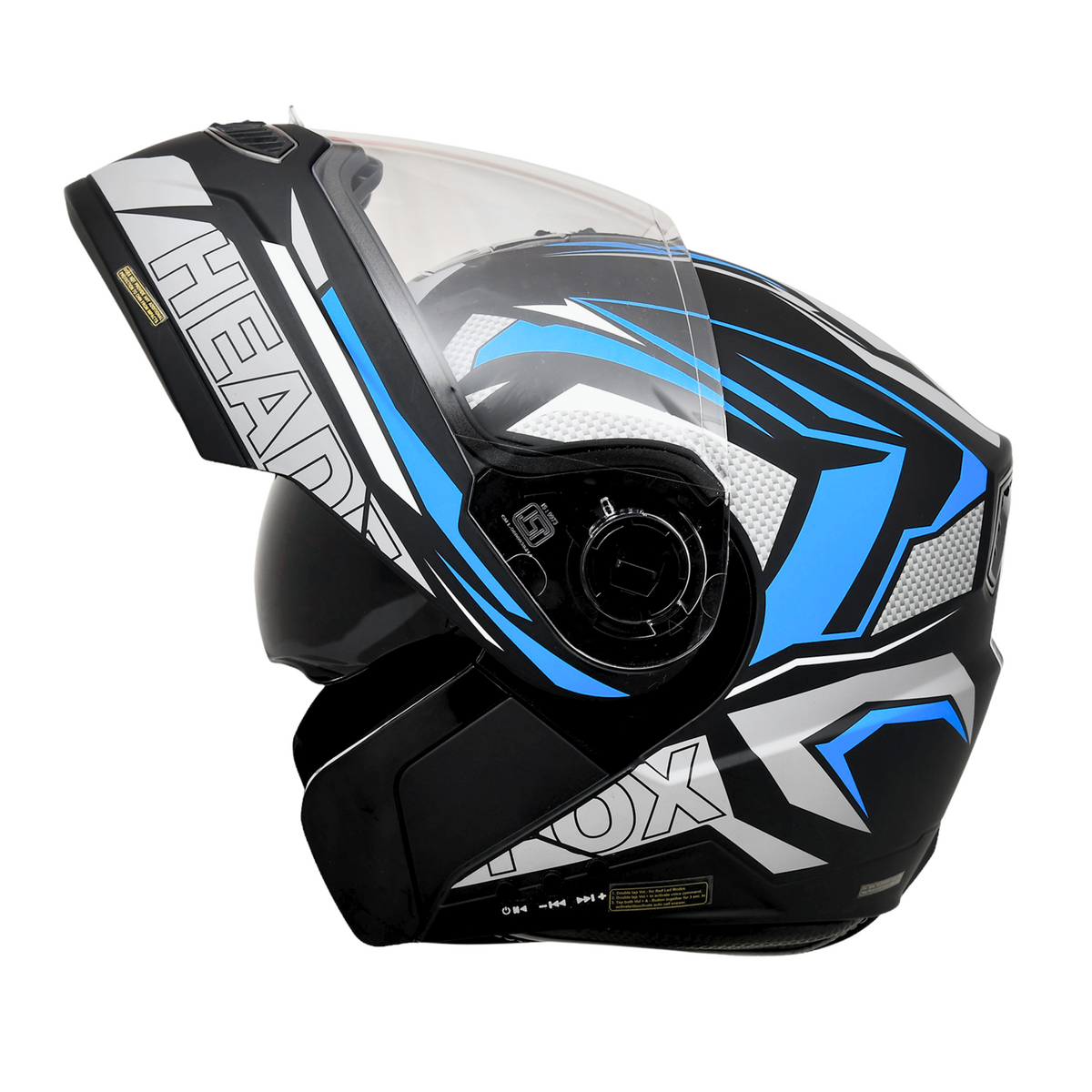 N2 FLASH Air METRO Blue Smart Bluetooth Flip-Up Double Visor Helmet