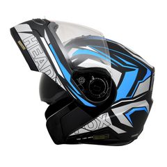 N2 FLASH Air METRO Matt Blue Smart Bluetooth Flip-Up Double Visor Helmet