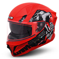 N2 Flash Wolf AI Smart Bluetooth Helmet for Men with Music, ENC, GPS & Calls (Matte Red)