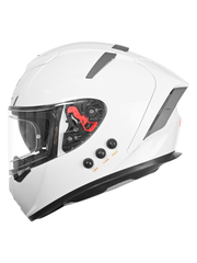 H4 BRO1 Gloss White Smart Bluetooth Full-face Double Visor Helmet