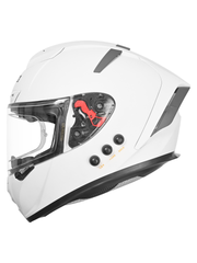 H4 BRO1 Matt White Smart Bluetooth Full-face Double Visor Helmet