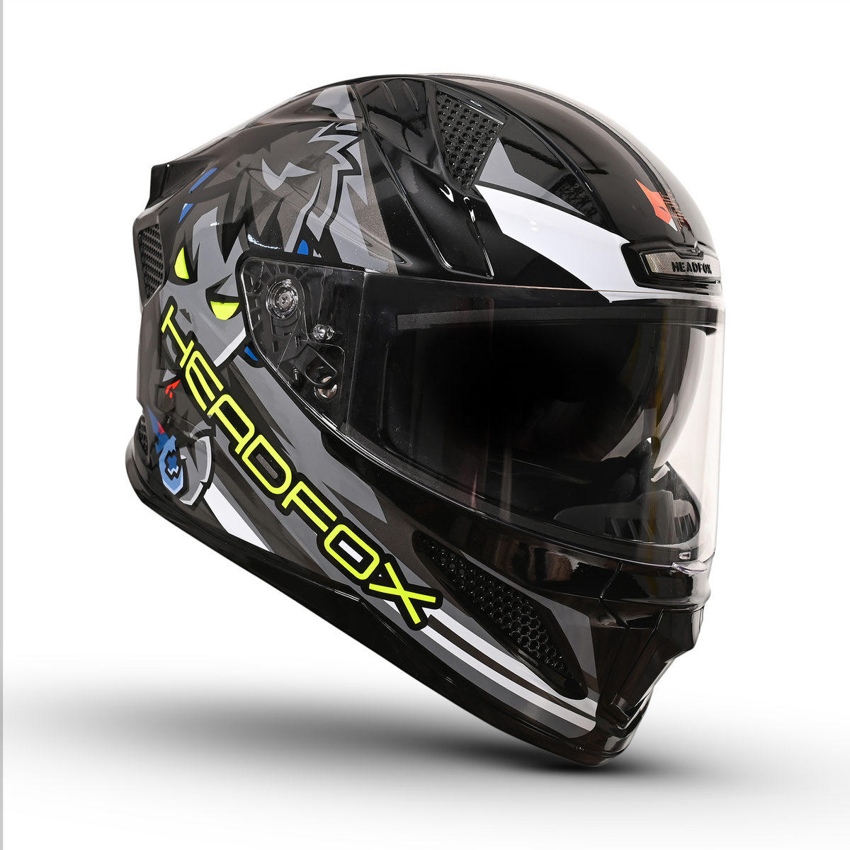 HEADFOX N2 Flash Shady Smart Bluetooth Full Face Helmet for Man & Women for Sports Bike with Aircraft Light, Noise Cancellation, Voice Assistance & GPS