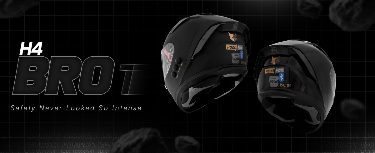 H4 BRO1 Matt Black Smart Bluetooth Full-face Double Visor Helmet ...