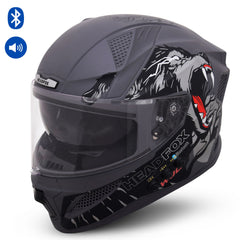 N2 Flash Wolf AI Smart Bluetooth Helmet for Men & Women with Music, ENC, GPS & Calls (Matte Grey)