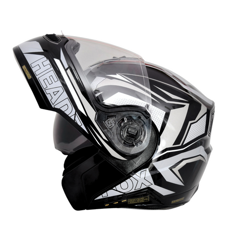 N2 FLASH Air METRO Grey Smart Bluetooth Flip-Up Double Visor Helmet