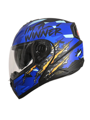 N2 Air Winner Matt Blue Smart Bluetooth Flip-up Double Visor Helmet