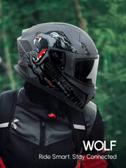 Wolf Smart Bluetooth Helmet with Music, Calls, GPS & ENC