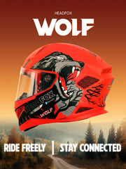 Wolf Smart Bluetooth Helmet with Music, Calls, & ENC