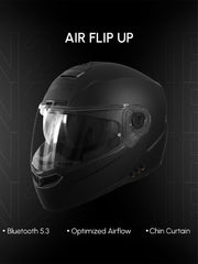 N2 Air  Flip-Up Bluetooth Helmet | Voice Assist, Dual Visor | Black