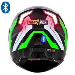 N2 Air Glossy Road Green Smart Bluetooth Flip-up Double Visor Helmet