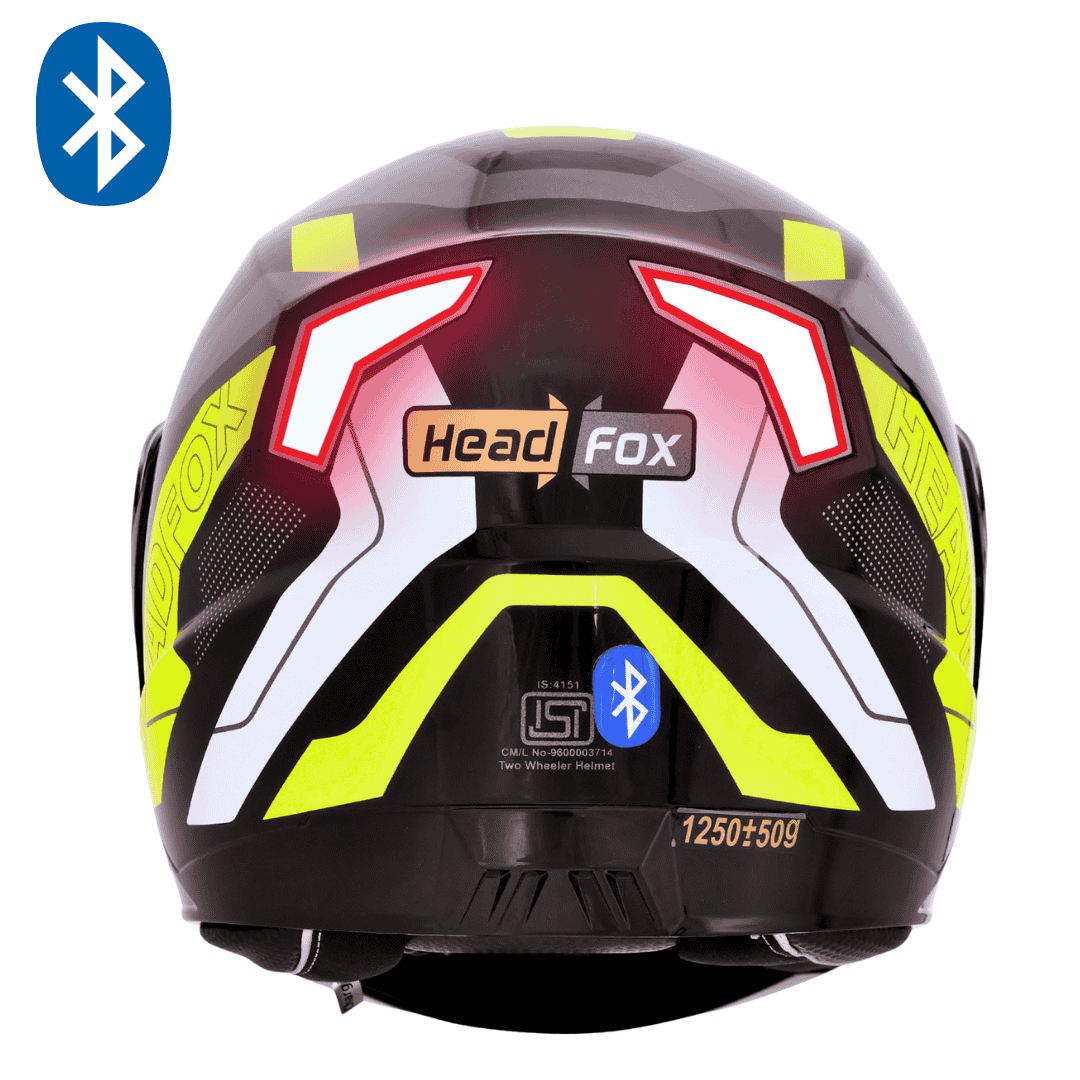 N2 Air Road Glossy Yellow Smart Bluetooth Flip-up Double Visor Helmet