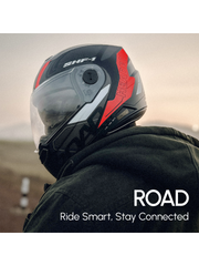N2 Air Road Matt Red Smart Bluetooth Flip-up Double Visor Helmet