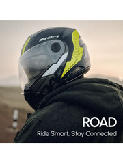 N2 Air Road Matt Yellow Smart Bluetooth Flip-up Double Visor Helmet