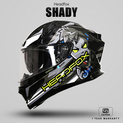 HEADFOX N2 Flash Shady Smart Bluetooth Full Face Helmet for Man & Women for Sports Bike with Aircraft Light, Noise Cancellation, Voice Assistance & GPS