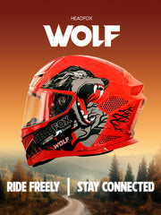 Wolf Smart Bluetooth Helmet with Music, Calls, & ENC