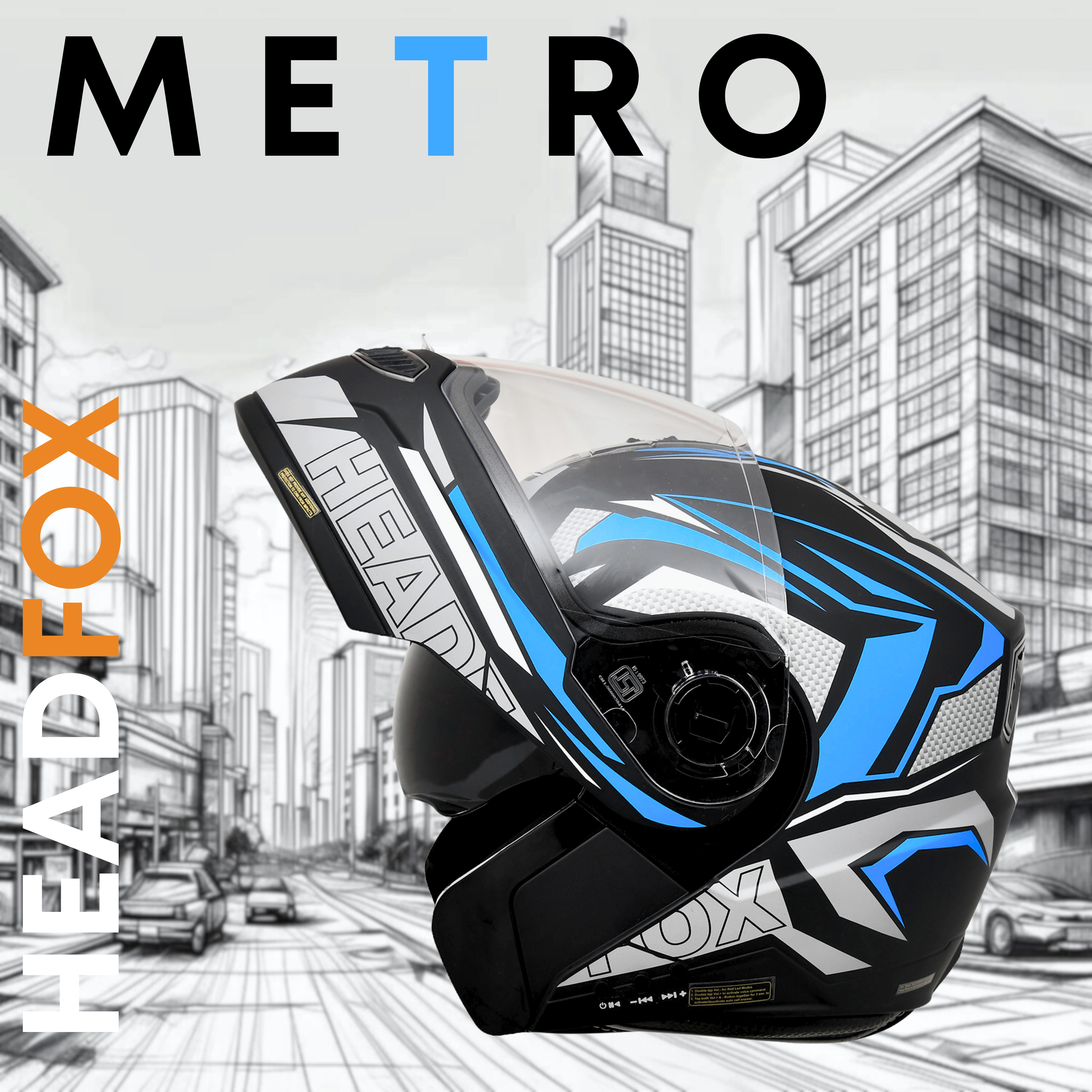 N2 FLASH Air METRO Smart Bluetooth Flip-Up Double Visor Helmet N2 FLASH Air METRO Smart Bluetooth Flip-Up Double Visor Helmet