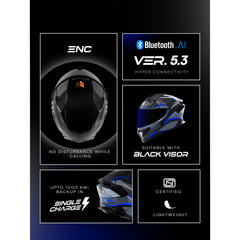 Track Smart Bluetooth Helmet For Men & Women| ISI Certified, Music & Calls