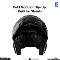 N2 Air 7 Flip-up Helmet for Man & Women with Bluetooth, GPS, Voice Assistance, ENC, Dual Visor, Removable Padding