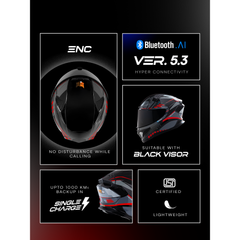 Track Smart Bluetooth Helmet For Men & Women| ISI Certified, Music & Calls