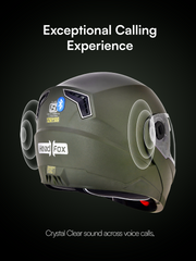 N2 Air Dashing Battle Green Smart Bluetooth Flip-up Double Visor Helmet
