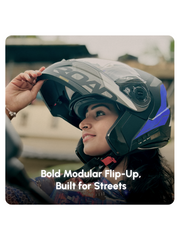 N2 Air Road Smart Bluetooth Flip-up Double Visor Helmet Glossy Blue