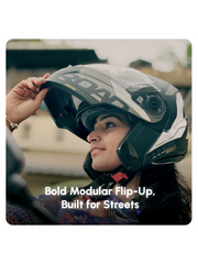 N2 Air Road Smart Bluetooth Flip-up Double Visor Helmet Glossy Grey