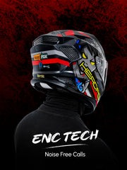 HeadFox Shady Smart Bluetooth Helmet  Full Face with Voice Assistant & LED Blinker