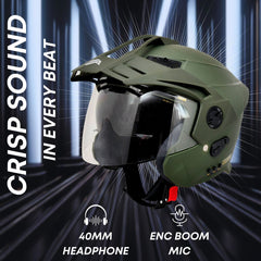 AVA  Smart Bluetooth Bike Helmet with Calls, Music & Voice Assist Green