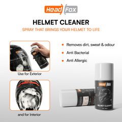 Helmet Cleaning Kit with Foam Spray, Cloth, Cover & Keychain for Bike
