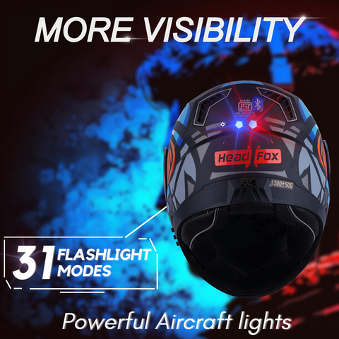 N2 FLASH Air Birdie Orange Smart Bluetooth Flip-Up Double Visor Helmet