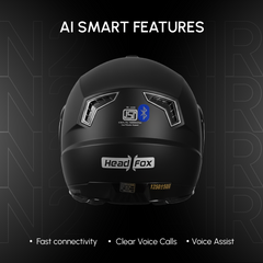 N2 Air 7 Flip-up Helmet for Man & Women with Bluetooth, GPS, Voice Assistance, ENC, Dual Visor, Removable Padding (Matte Black)