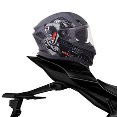 N2 Flash Wolf AI Smart Bluetooth Helmet for Men & Women with Music, ENC, GPS & Calls (Matte Grey)