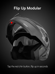 N2 Air Dashing Black Smart Bluetooth Flip-up Double Visor Helmet