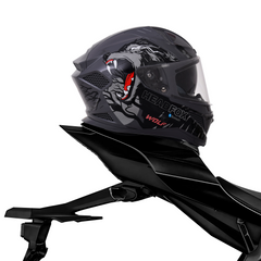 N2 Flash Wolf AI Smart Bluetooth Helmet for Men with Subwoofer, ENC, GPS & Calls