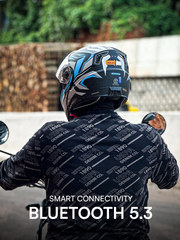 N2 FLASH Air METRO Smart Bluetooth Flip-Up Double Visor Helmet Matte Blue