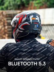 N2 FLASH Air METRO Smart Bluetooth Flip-Up Double Visor Helmet Matte Red