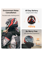N2 Air Road Matt Red Smart Bluetooth Flip-up Double Visor Helmet