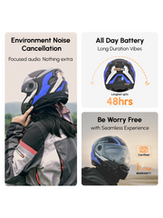 N2 Air Road Matt Blue Smart Bluetooth Flip-up Double Visor Helmet