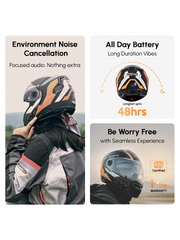 N2 Air Road Matt Orange Smart Bluetooth Flip-up Double Visor Helmet