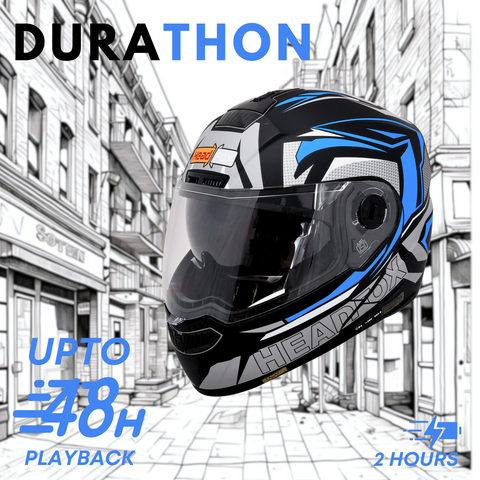 N2 FLASH Air METRO Blue Smart Bluetooth Flip-Up Double Visor Helmet