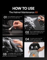 Helmet Cleaning Kit with Foam Spray, Cloth, Cover & Keychain for Bike
