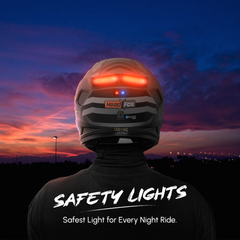 HEADFOX N2 Flash Shady Smart Bluetooth Full Face Helmet for Man & Women for Sports Bike with Aircraft Light, Noise Cancellation, Voice Assistance & GPS (Matte Grey)